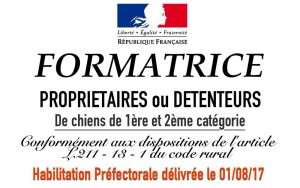 Diplome formatrice chien categorie